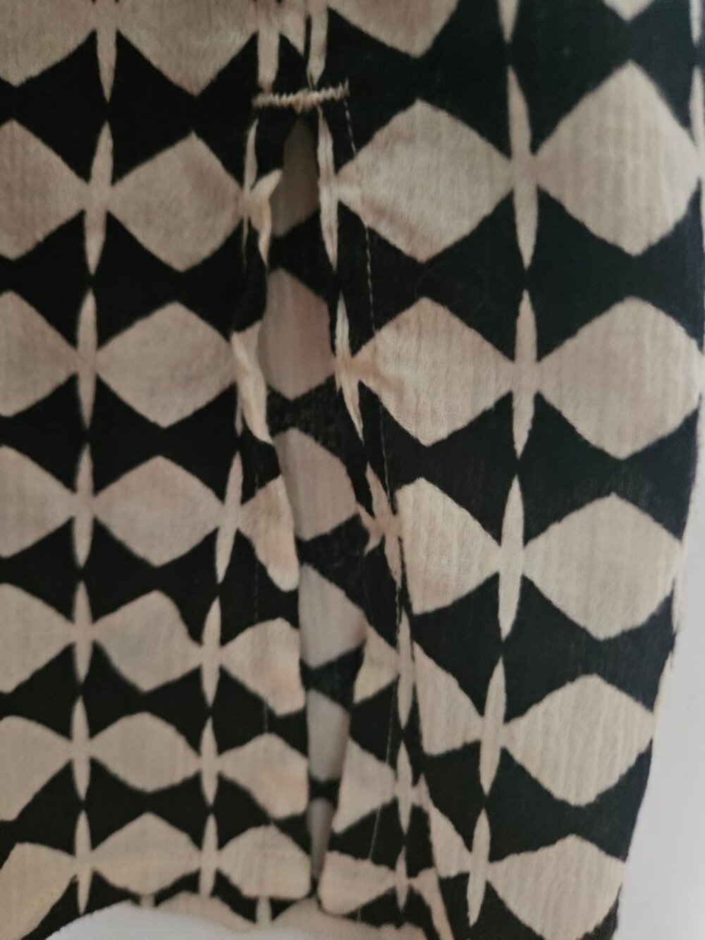 J.Crew Black White Geometric Crinkle Gauze Beach Tunic Swim Cover Up Sz XL - Picture 6 of 8